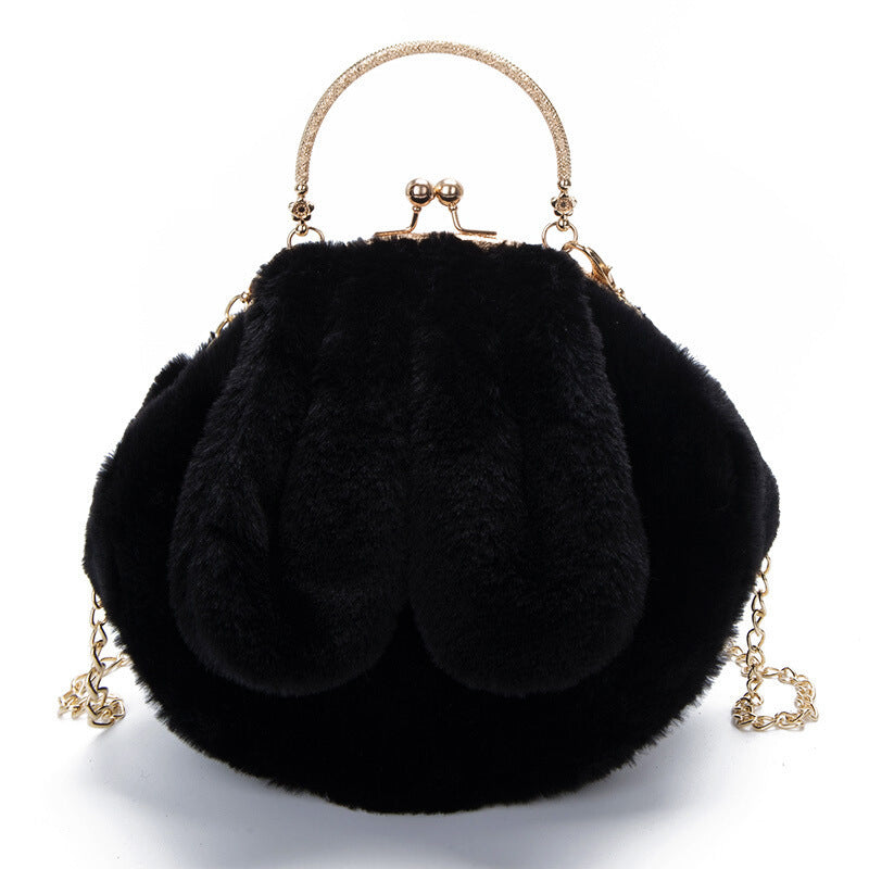 Plush Bag Faux Fur Rabbit Ear Clip Limorista