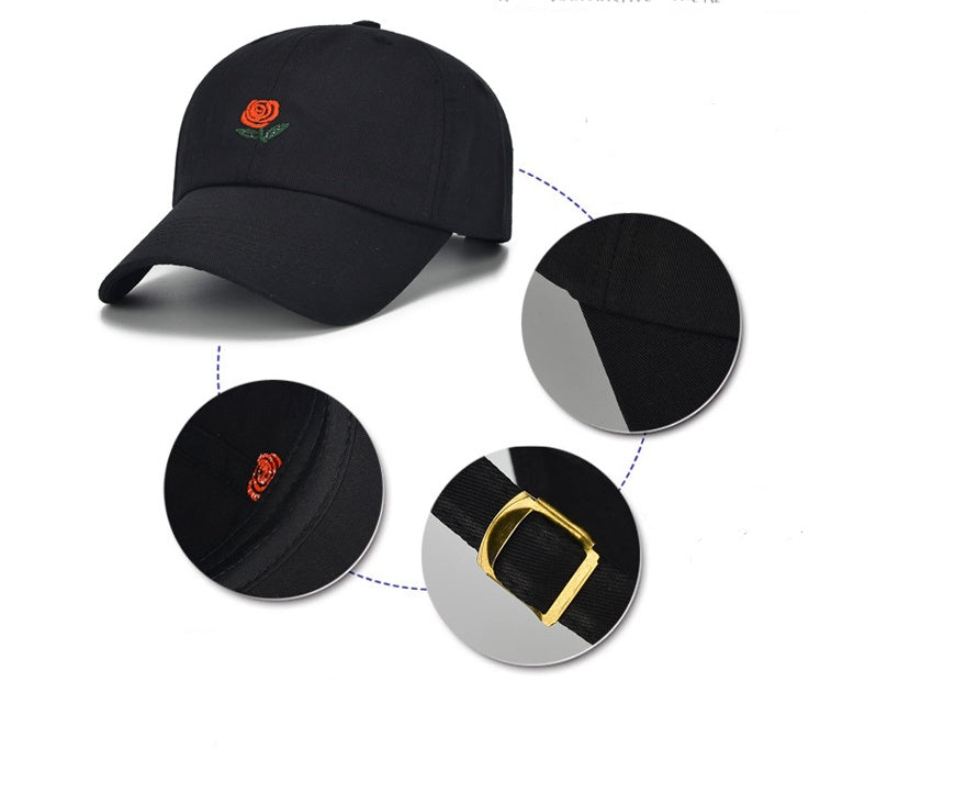Flag Striped Male and Female Students Winter Personality Embroidery Duck Tongue Bend along Baseball Hip Hop Hat Soft Top Limorista