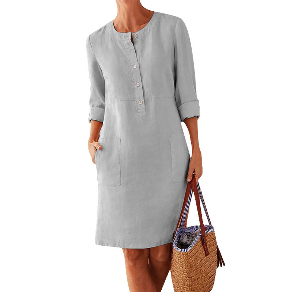 Women Clothing Dress Streetwear Ethnic Style Long Sleeve Dress Limorista
