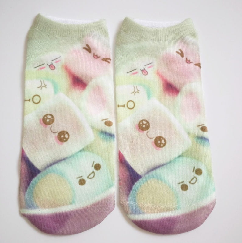 Popular Funny Unisex Short Socks 3D Cat Printed Anklet Socks Casual Socks Limorista