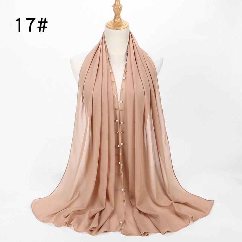 Chiffon nail pearl scarf hijab Limorista