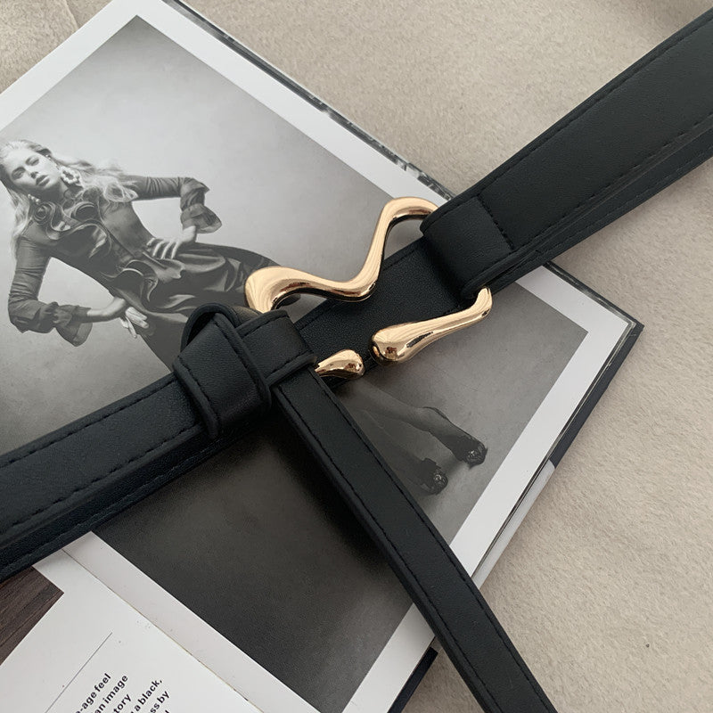 Thin Belt With Suit Coat Knot Decoration Limorista