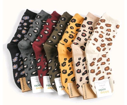 Leopard socks, female leopard, personality, tide, autumn and winter, Korean version, stockings Limorista