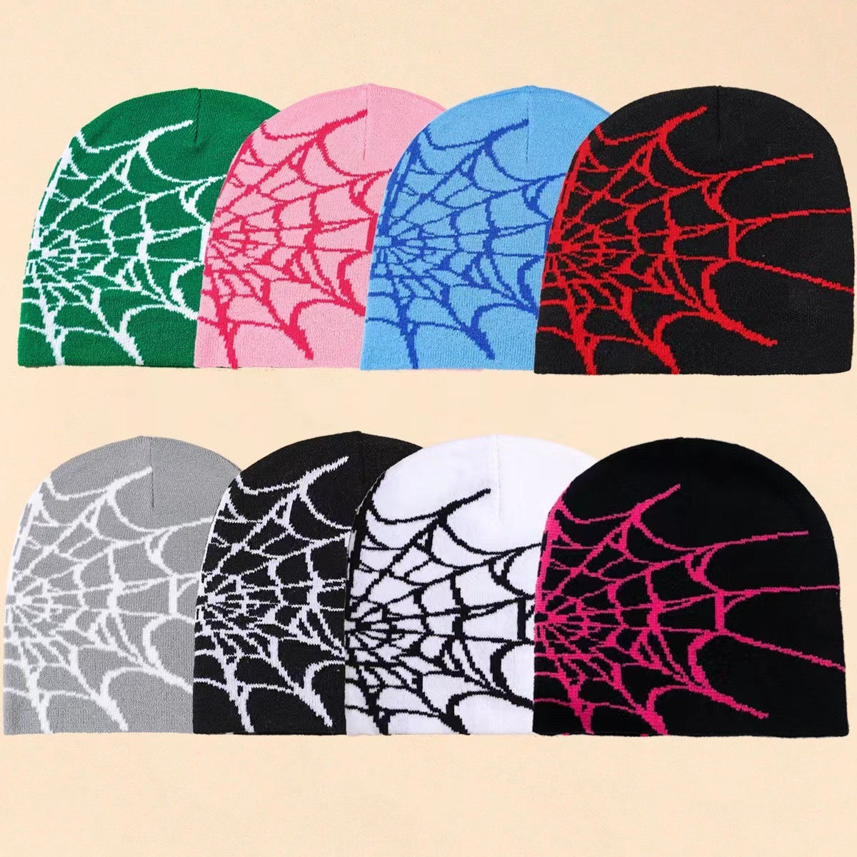 Spider Web Jacquard Knitted Hat Cold Protection In Autumn And Winter Limorista