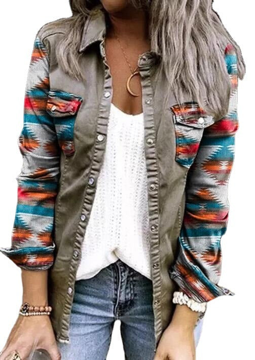 Street Hipster Plaid Single-breasted Lapel Cardigan Shirt Limorista