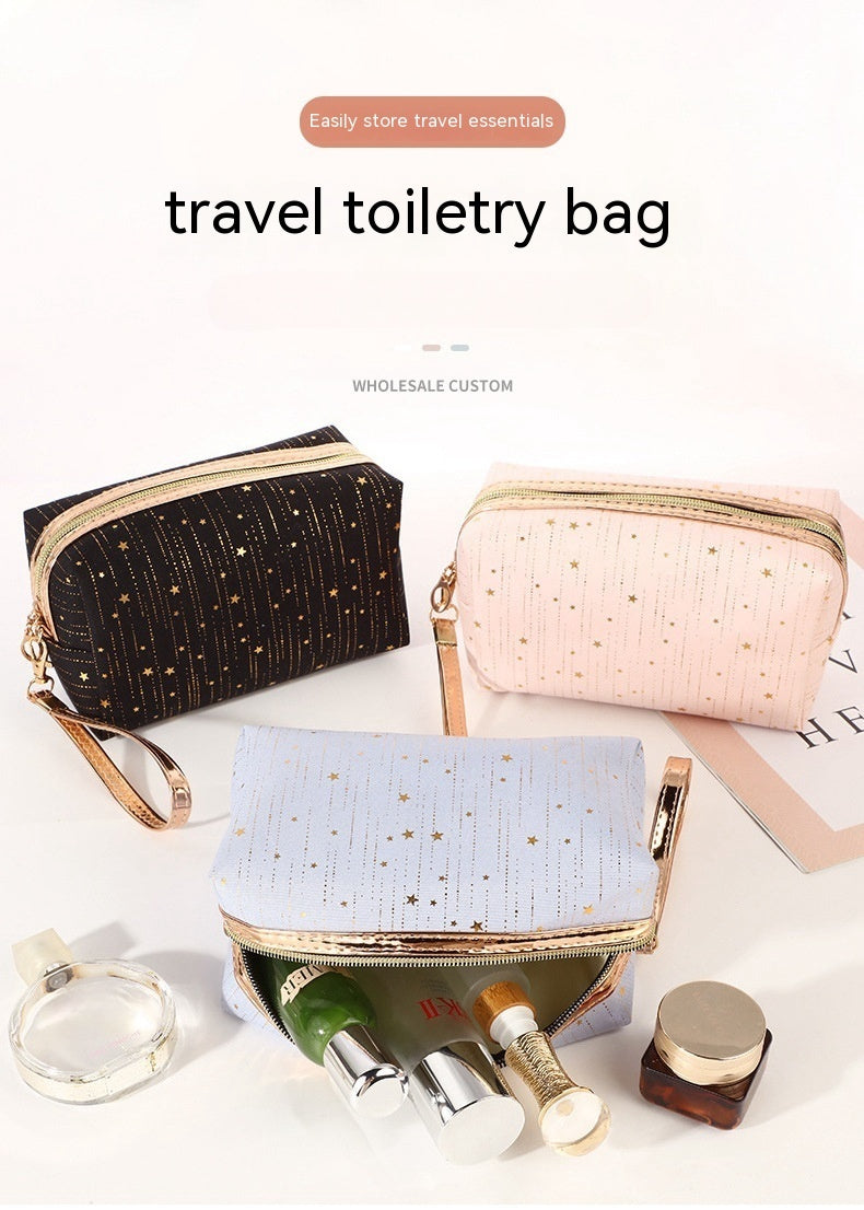 Rain Silk Bronzing XINGX Octagonal Bag Cosmetics Storage Bag Zipper Wash Bag Portable Cosmetic Bag Limorista