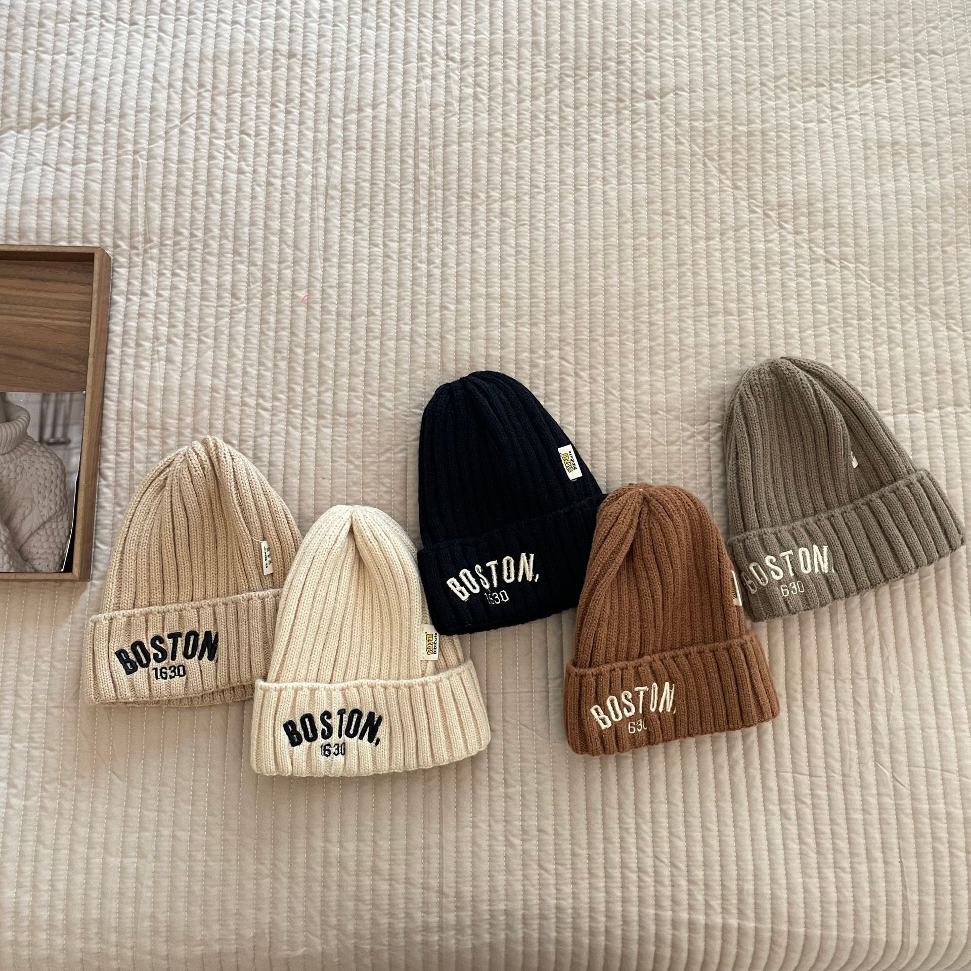 BOSTON Letter Children Woolen Knitted Hat Limorista