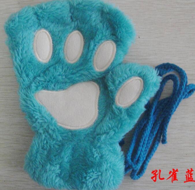 Winter Lovely Half Cover Paw Bear Cat Claw Gloves Short Finger Limorista