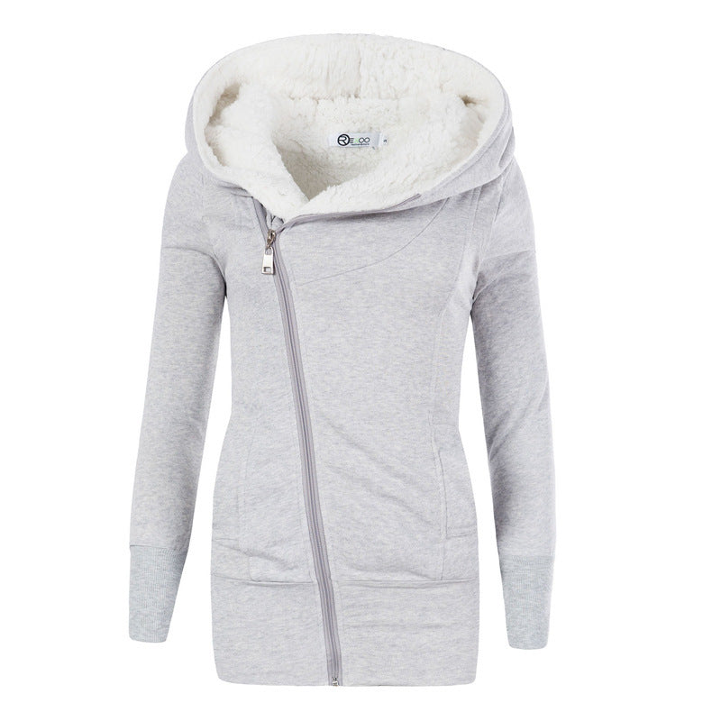 Lamb Wool Hooded Long Sleeve Women&