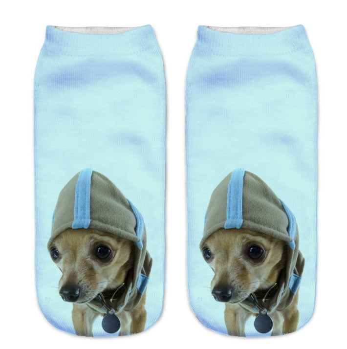 Popular Funny Unisex Short Socks 3D Cat Printed Anklet Socks Casual Socks Limorista