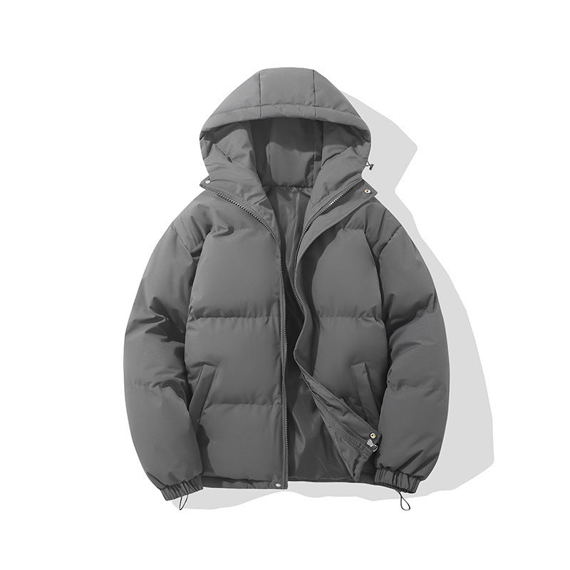 Zipper Solid Color Hooded Padded Jacket Limorista