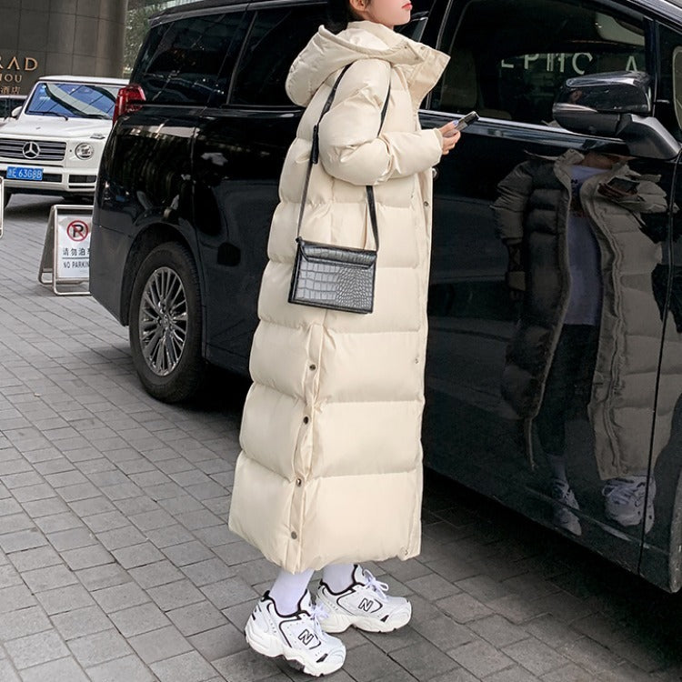 Korean style loose padded padded jacket over the knee mid-length padded padded jacket Limorista