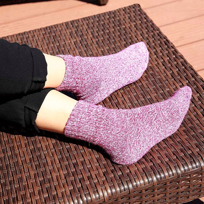 5 Pairs Women Socks Winter Thermal Thick Socks Cotton Breathable Female Solid Casual 3d Ladies Casual Home Socks Limorista