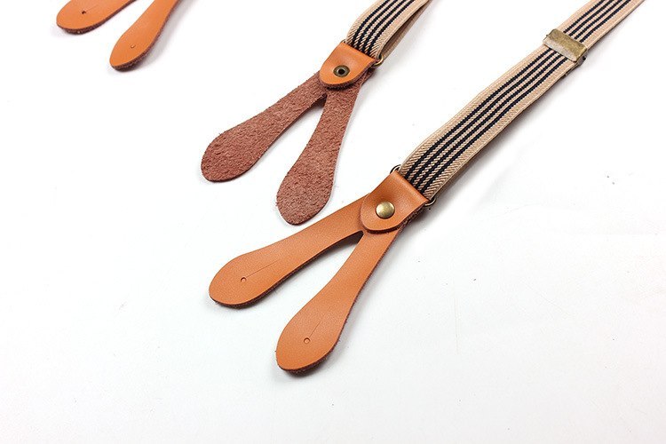 Bib stripe straps straps double shoulder straps men and women elastic elastic suspenders Limorista