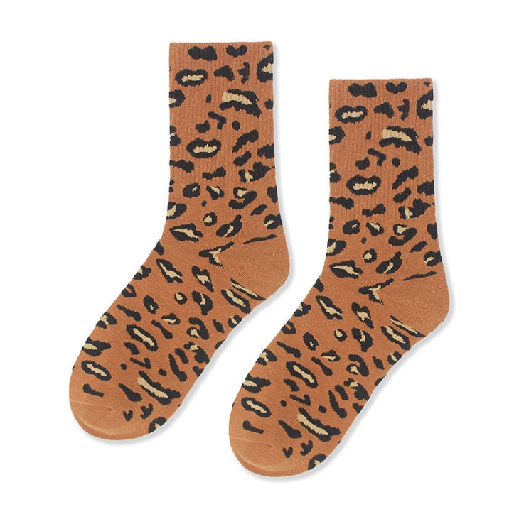 Leopard socks, female leopard, personality, tide, autumn and winter, Korean version, stockings Limorista