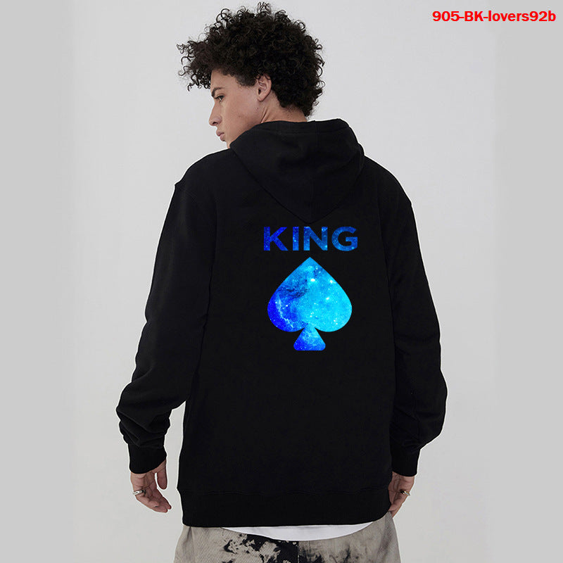 Women Hoodies King Queen Printed Sweatshirt Lovers Limorista