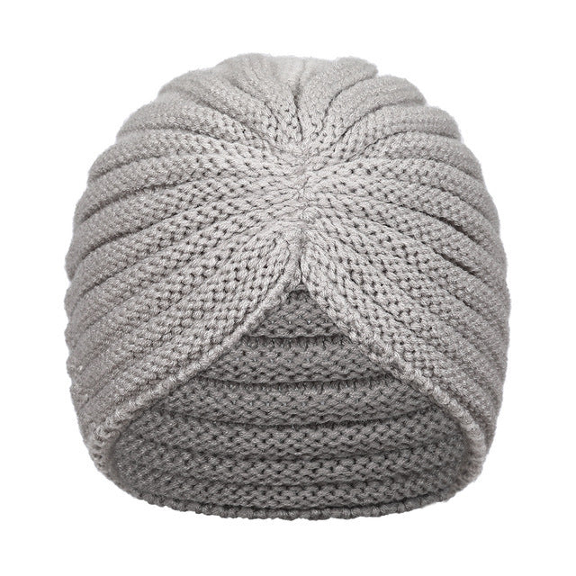 New Winter Knitted Nail Pearl Headscarf Hat Bohemian Knotted Warm Headband Limorista