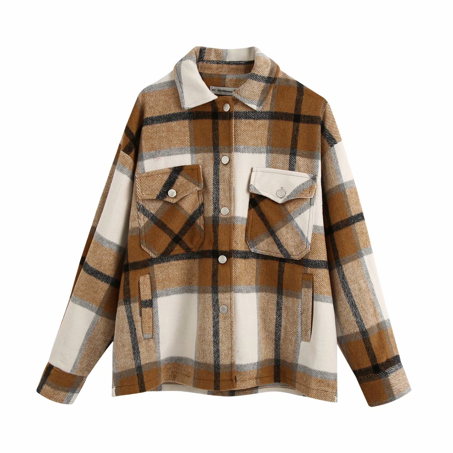 Ladies casual plaid shirt jacket Limorista