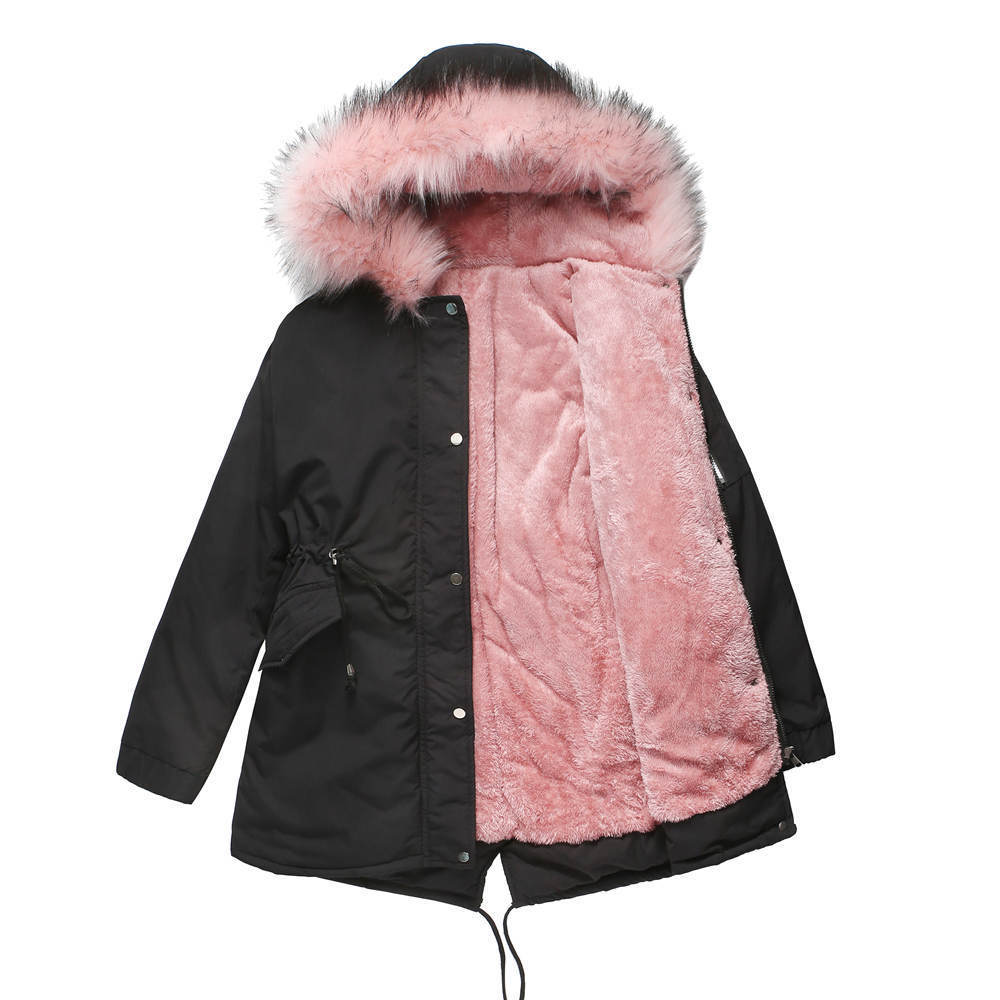Parka Cotton-padded Coat Mid-length Hooded Limorista