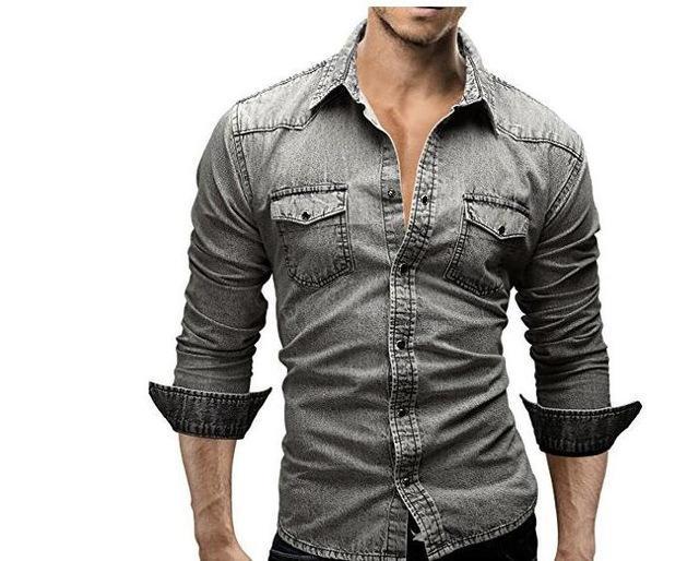 Men Shirt Brand Male Long Sleeve Shirts Casual Solid Slim Fit Limorista