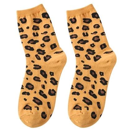 Leopard socks, female leopard, personality, tide, autumn and winter, Korean version, stockings Limorista