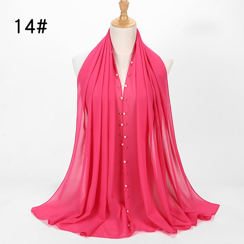 Chiffon nail pearl scarf hijab Limorista