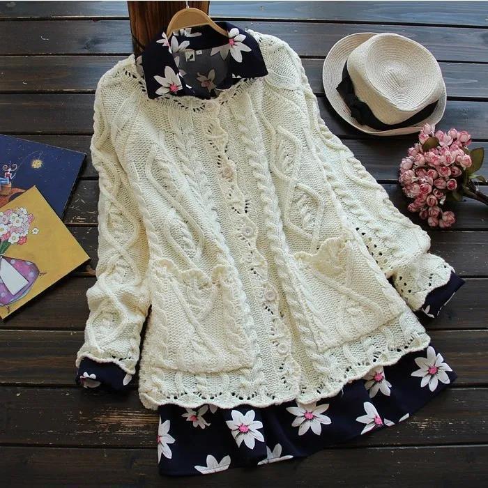 Solid Color Buttons Knitted Coat For Women Limorista