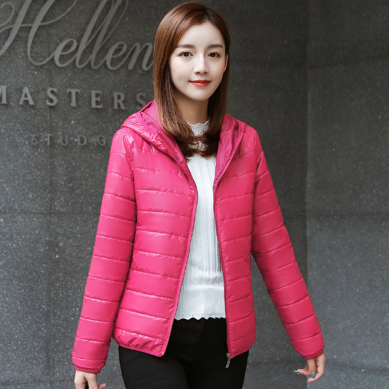 Slim-fit Preppy Style Hooded Lightweight Cotton-padded Jacket Winter Limorista