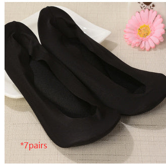 3D Arch Foot Massage Health Care Women Summer Socks Ice Silk Socks Shallow Mouth Silica Gel Invisible Slippers Feet Care Limorista