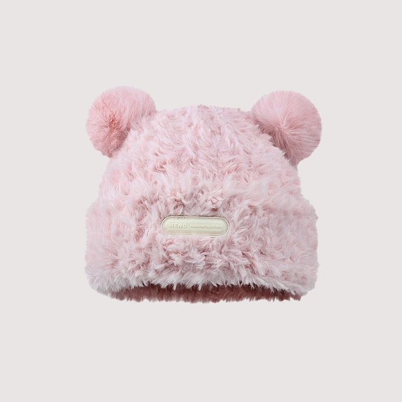 Cute Furry Face-looking Warm Plush Hat Limorista