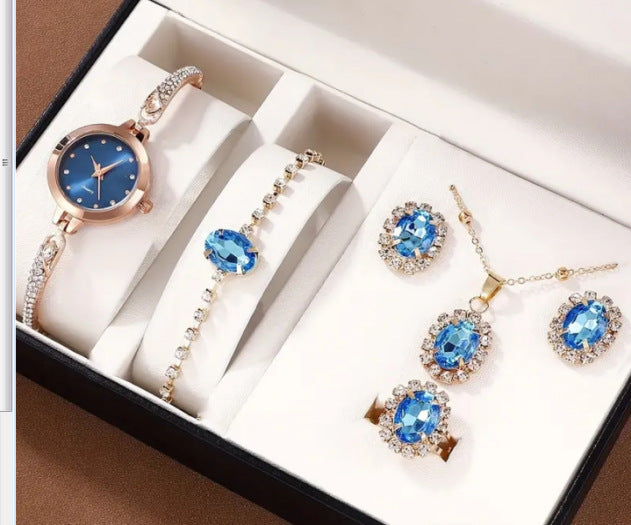 Fashion Watch Gift Suit Quartz Watch Necklace Bracelet Ring Stud Earrings Limorista
