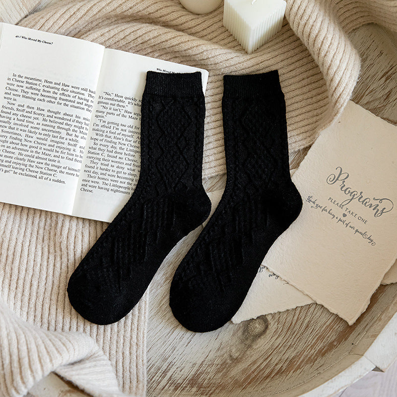 Solid Color Fashion Warm Classic Pattern Wool Socks Limorista