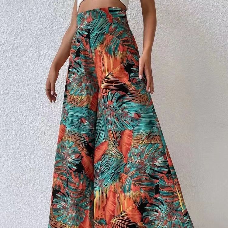 Fashionable Chiffon Floral Wide-leg Pants For Women Limorista