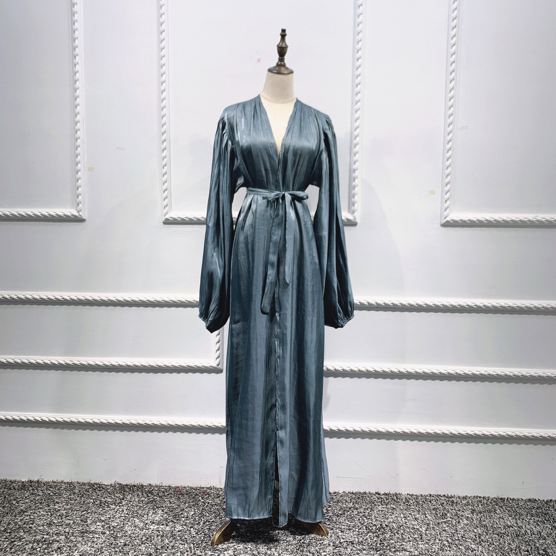 Elegant Long Dress With Waist Puff Sleeves For Ladies Limorista