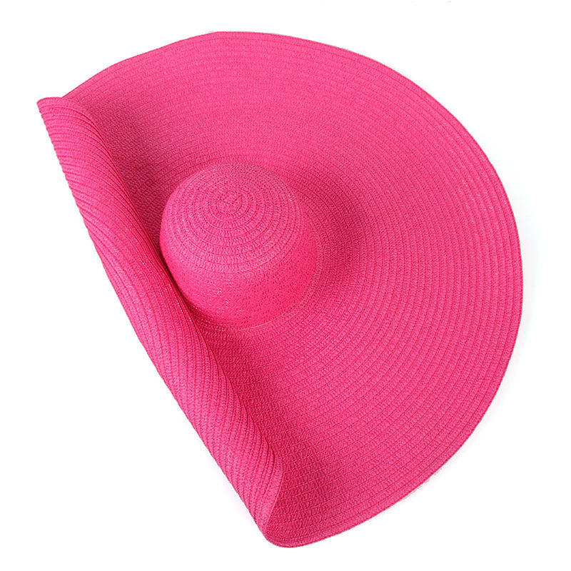 25CM Wide Brim Oversized Beach Hats For Women Large Straw Hat UV Protection Limorista
