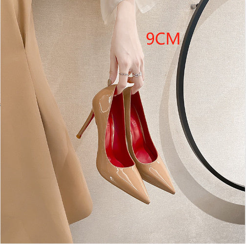 Black With Red Background High Heels Women&