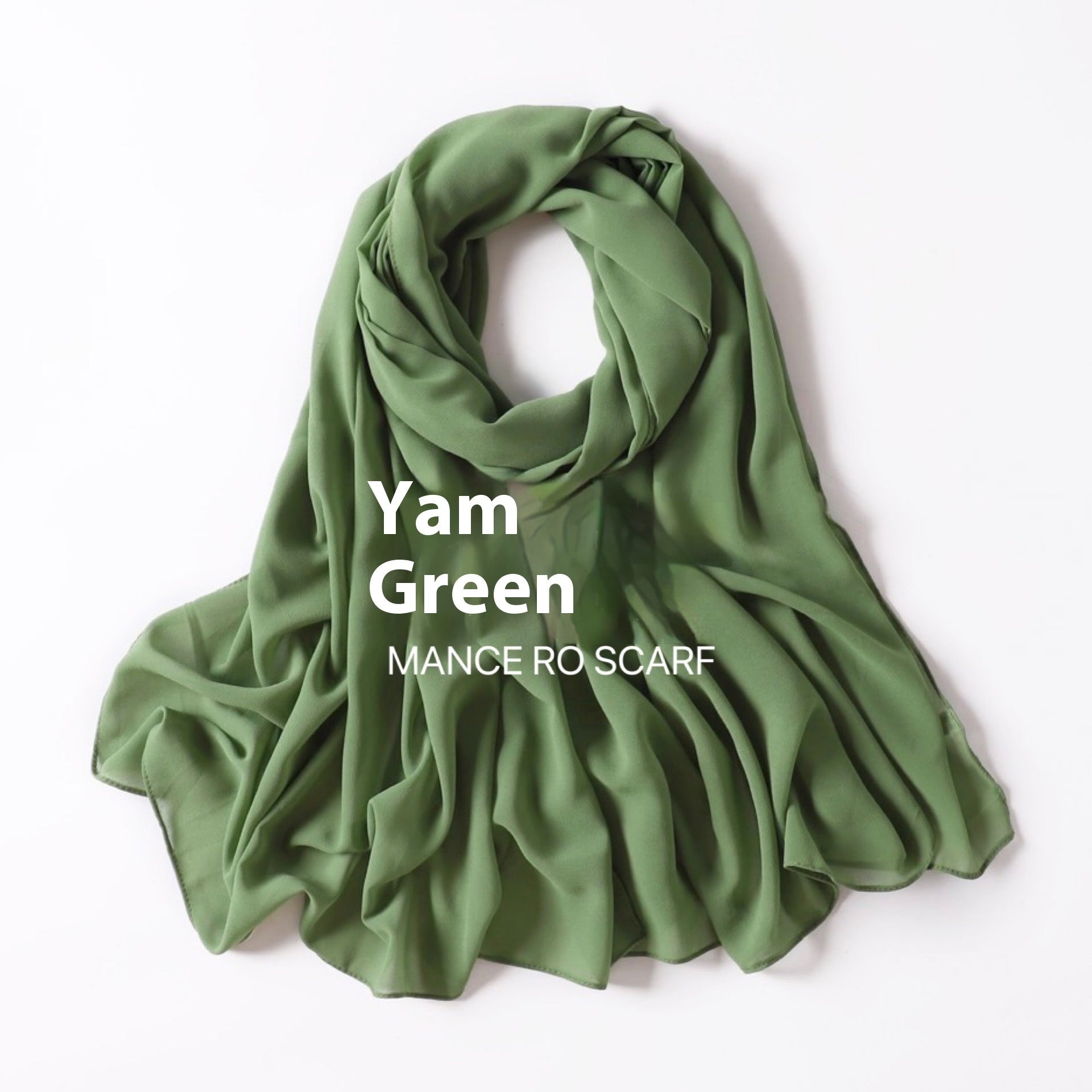 Pure Color Pearl Chiffon Scarf Headcloth Veil Chiffon Scarf Limorista