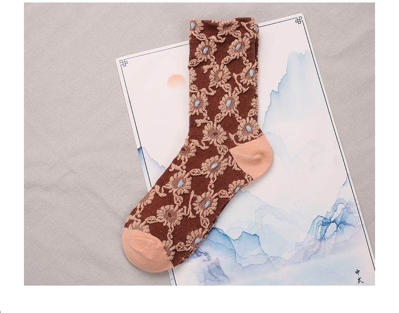 Renaissance Ethnic Floral Thigh High Socks Children Limorista