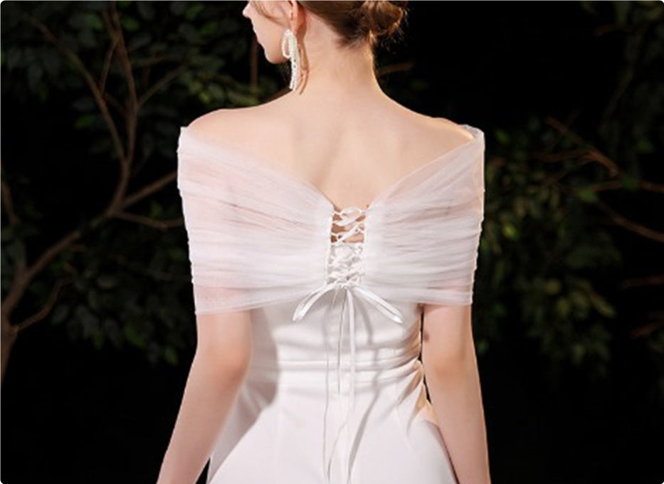 Bridal Wedding Pearl Mesh Thin Cape Limorista