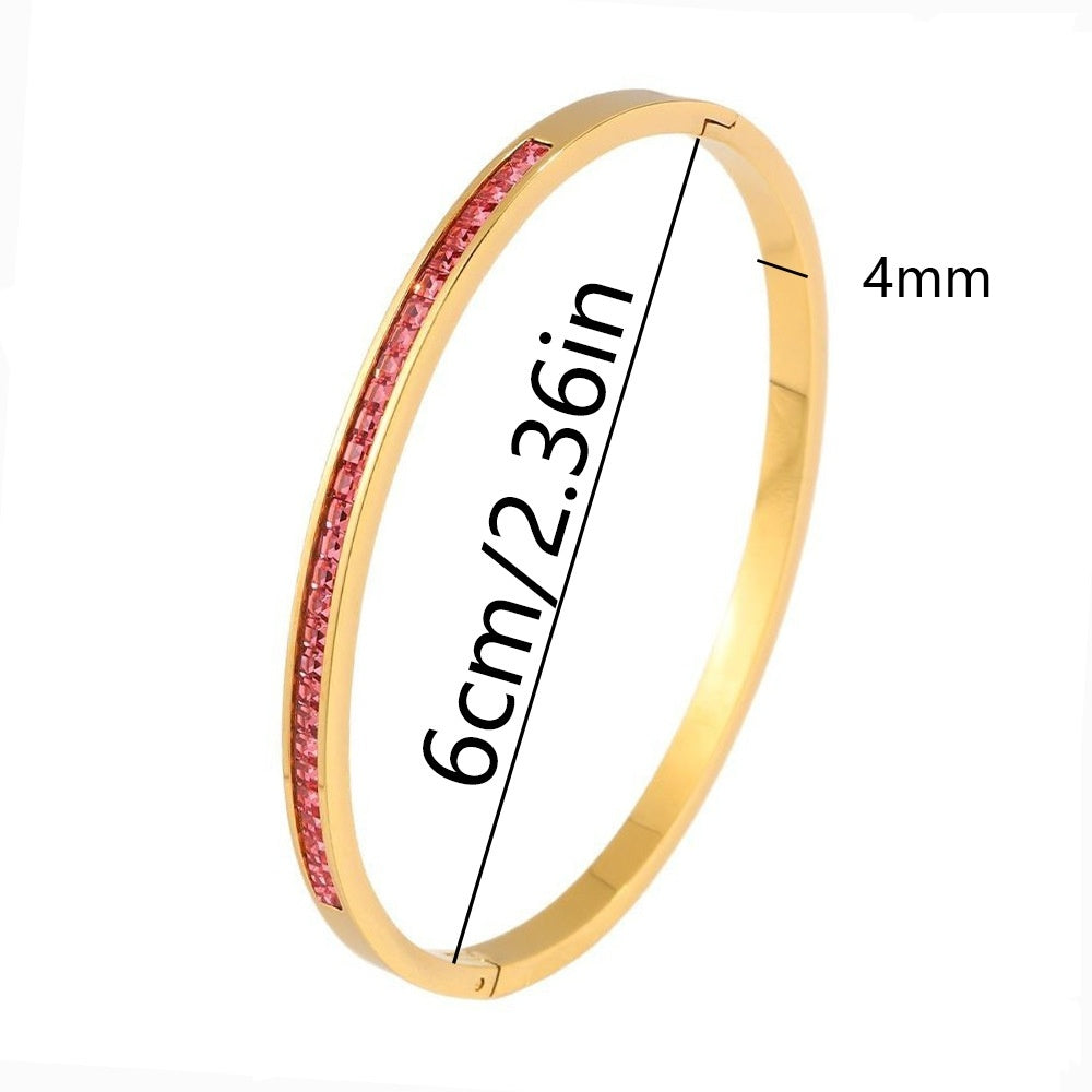 Titanium Steel Electroplated Diamond Silver Bracelet European And American Fashion Bracelet Ornament Limorista