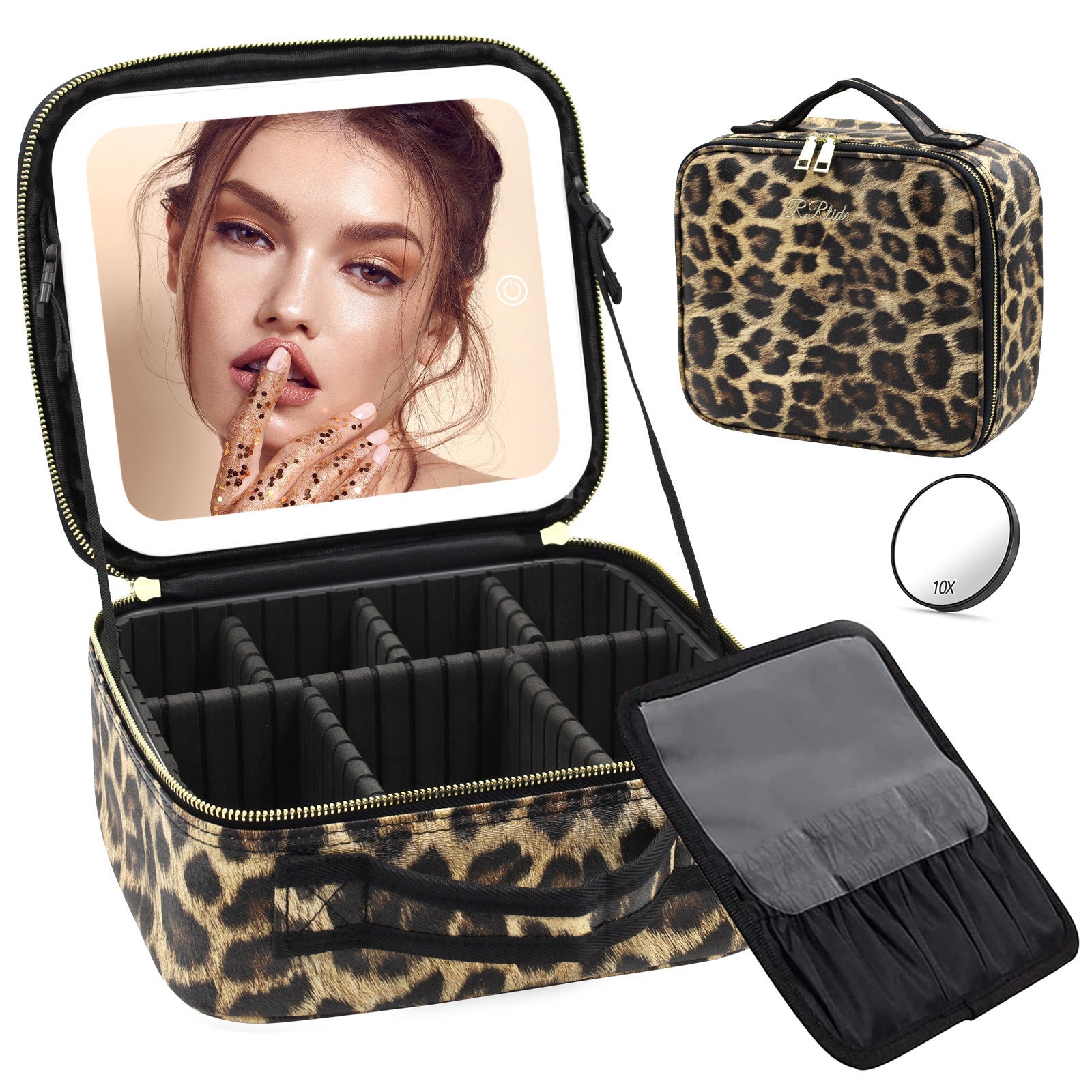 Large Capacity Cosmetic Case With LED Mirror High Sense Multifunctional Storage For Makeup Artist Cosmetic Bag Limorista