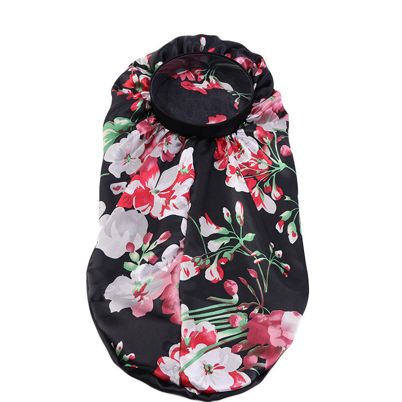Popular Stretch Headband Satin Night Cap, Hair Care Long Barrel Cap, Perm Hat Limorista