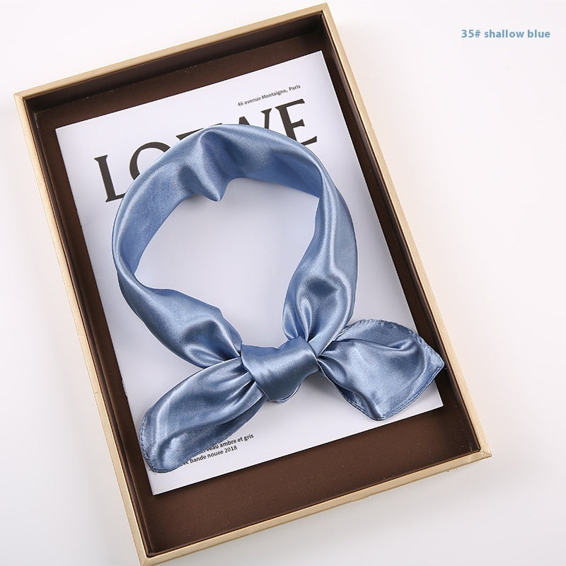 Solid Color Square Scarf Artificial Silk Small Square Towel Limorista