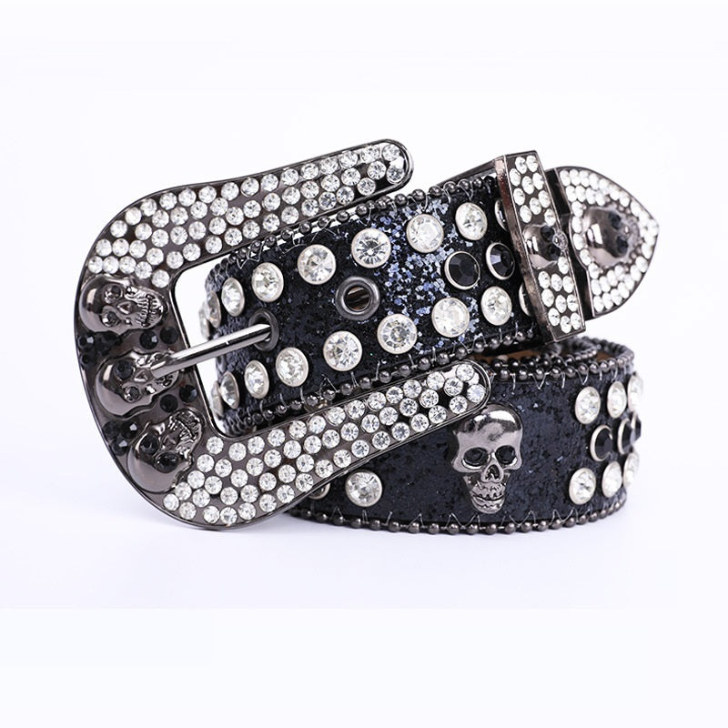 Fashionable And Popular Skull Rhinestone Belt Limorista