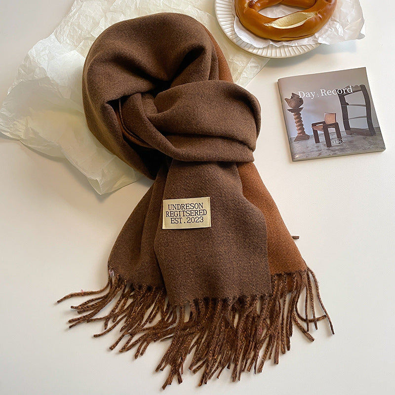 Double-sided Artificial Cashmere Scarf Women&