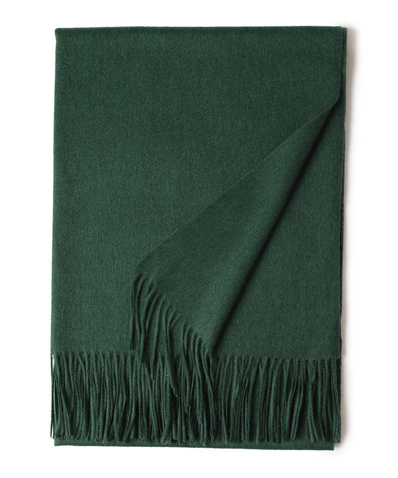 New Solid Color Wool Long Beard Warm Tassel Scarf Thick Limorista