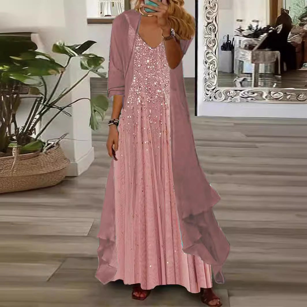 European And American Vacation Spaghetti Straps Long Skirt Indian Style Large Swing Skirt Two-piece Set Limorista