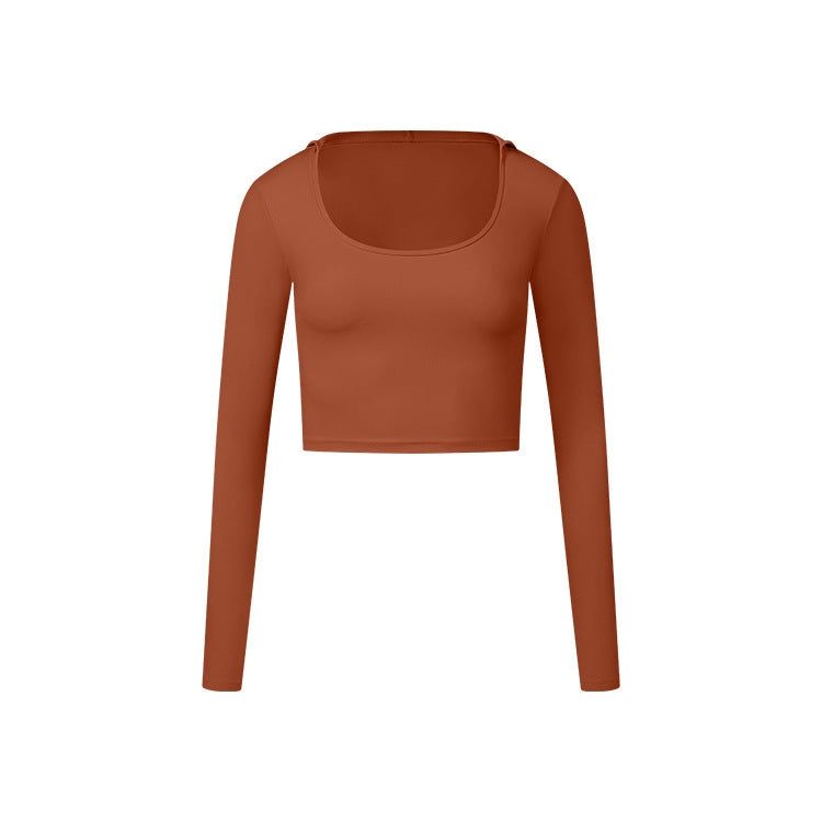 Autumn New Long Sleeve Nude Feel Fabric Sports Top Limorista