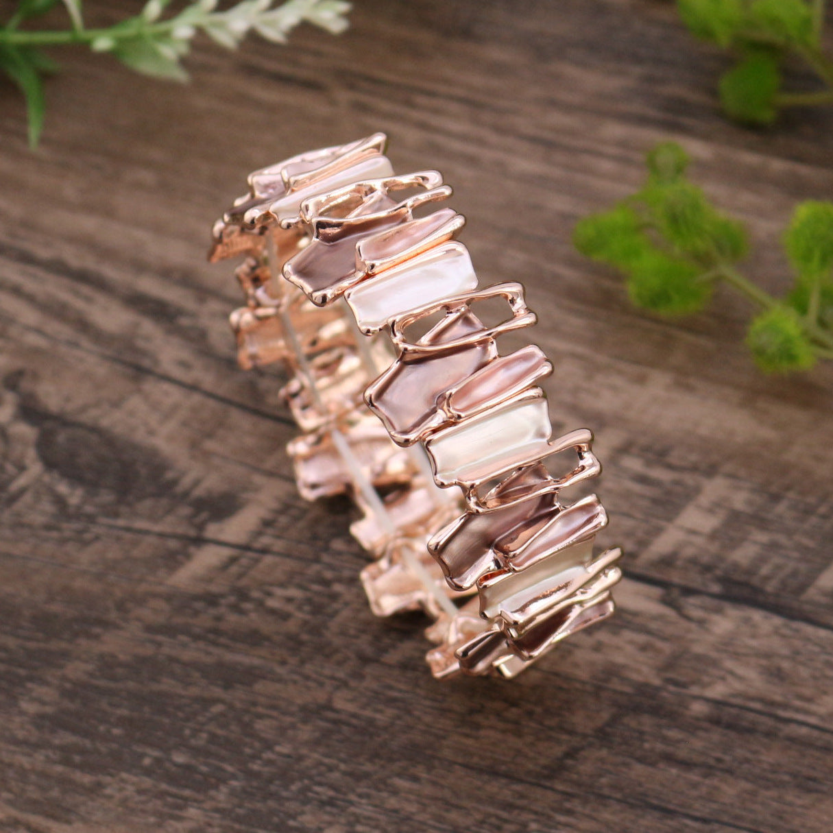 Irregular Colorful Oil Necklace Alloy Bracelet Stitching Women&