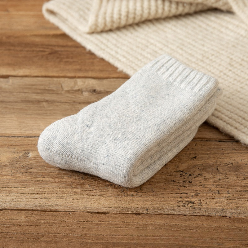 Winter Warm Padded Extra Thick Fleece Lined Fur Selvedge Female Middle Tube Socks - Limorista